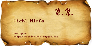 Michl Nimfa névjegykártya